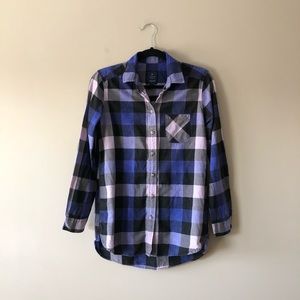 American Eagle Outfitters checked tunic top